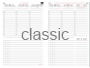 X17-Kalendarien, Lineaturen, Registern und Faltplanern A7, A6, A5-Wochenkalender Classic