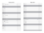 Agenda mensuel, calendrier mensuel X17, formats A6, A6 et A7, un mois sur deux pages